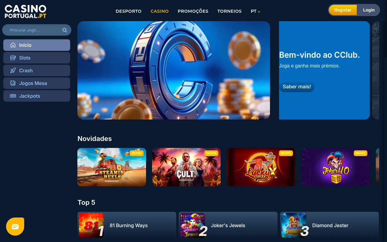 Casino Portugal plataforma legal com licença SRIJ