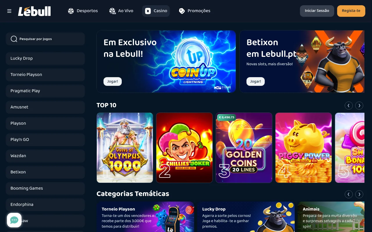 LeBull casino online legal Portugal experiência móvel