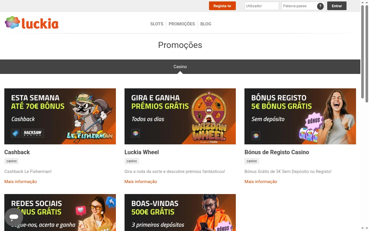 Luckia casino legal em Portugal secção de slots